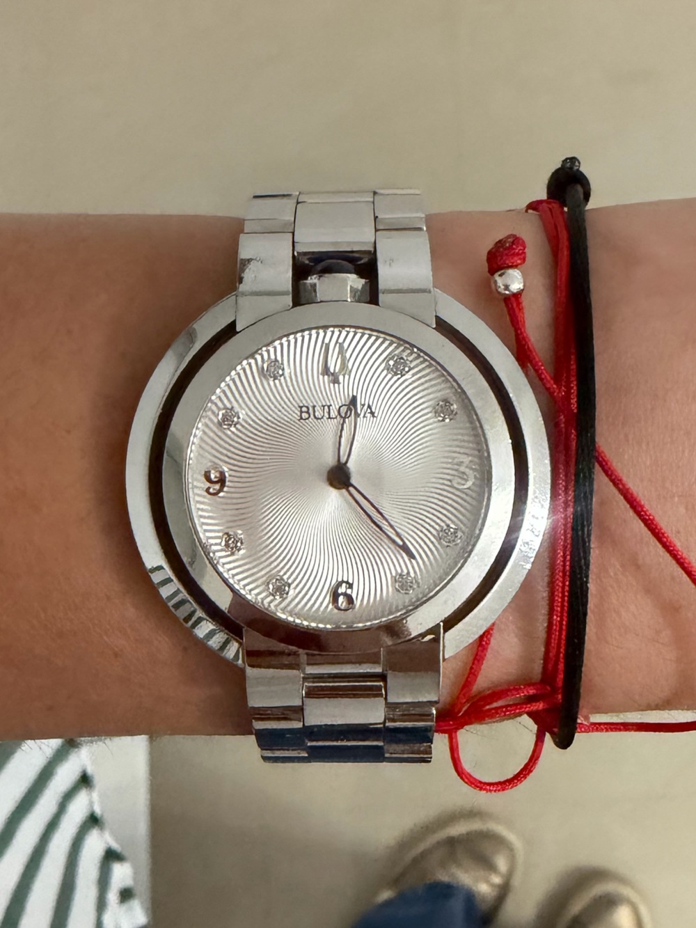 Bulova Silver Tone Stainless Steel Dress Watch